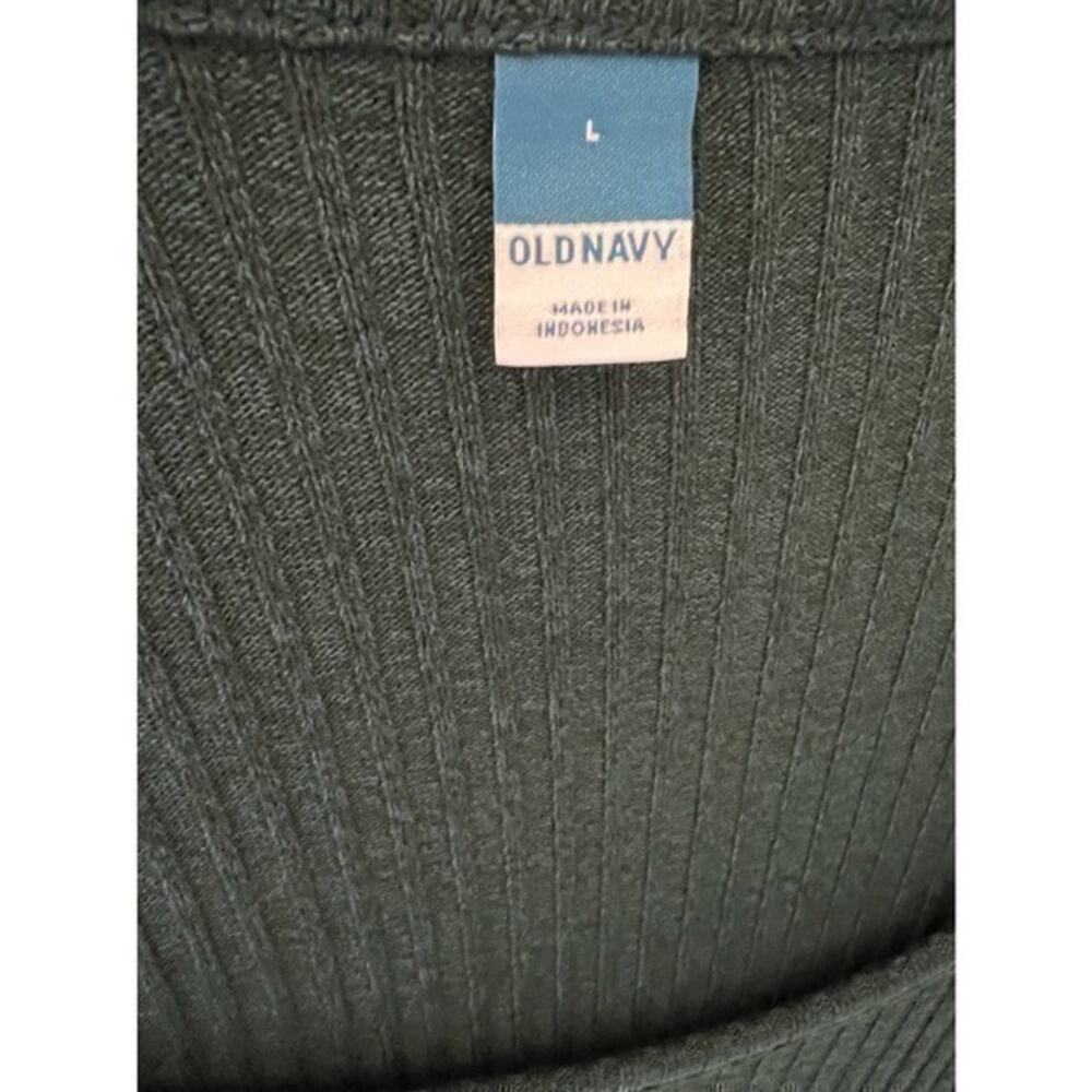 Old Navy NWT size L dark green knit ribbed dress comfort everyday - Picture 3 of 3